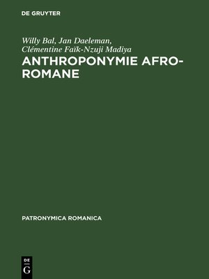cover image of Anthroponymie afro-romane